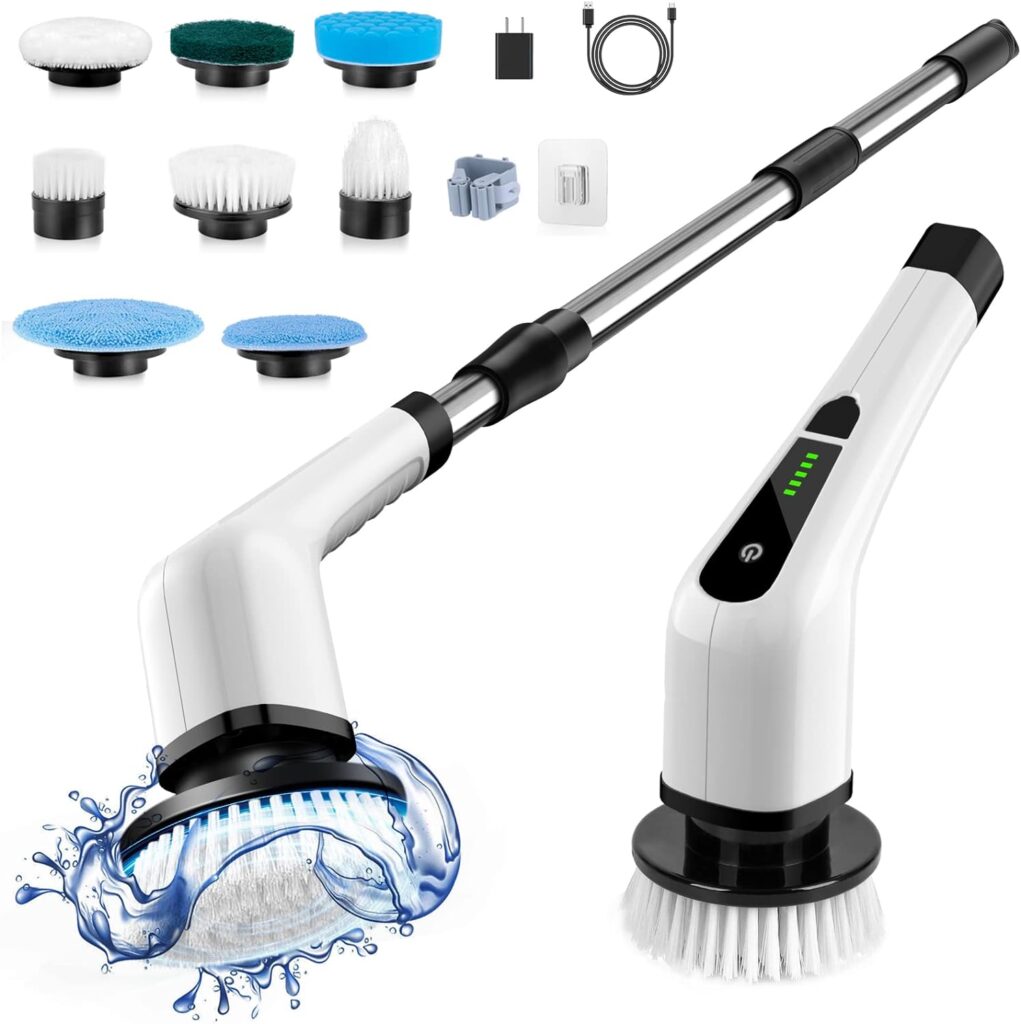 Cordless Electric Spin Scrubber, Cleaning Brush Scrubber for Home