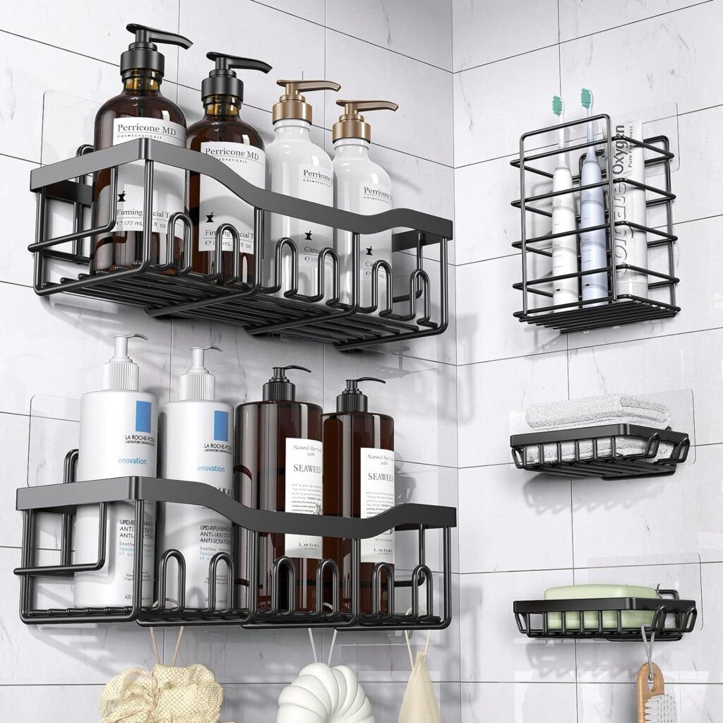 Shower Caddy 5 Pack,Adhesive Shower Organizer for Bathroom Storage&Home