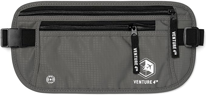 VENTURE 4TH Travel Money Belt - Slim Passport Holder RFID Blocking, Wallets