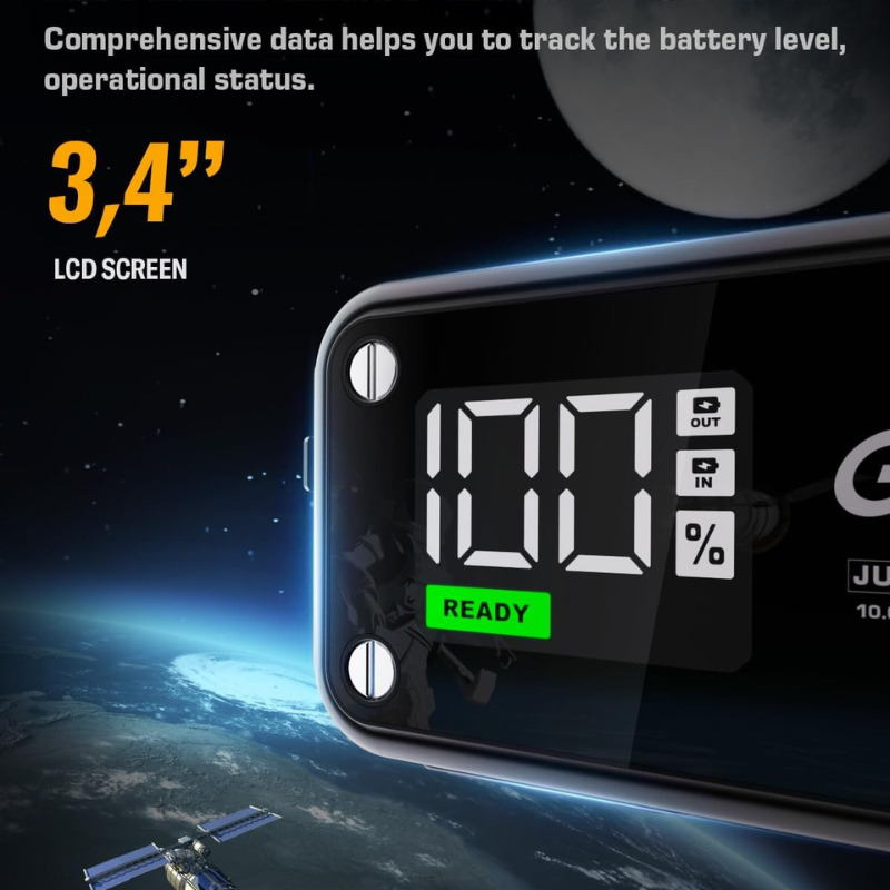 Image of LCD screen of the Car Jump Starter